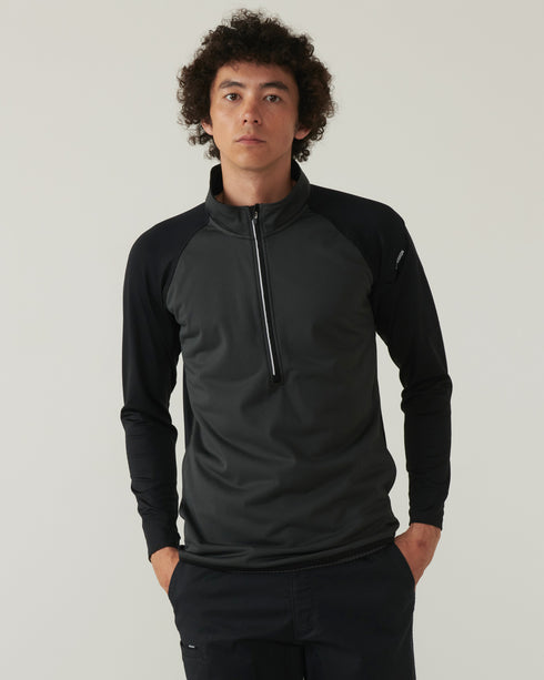 4235 ラミネートロングスリーブジップシャツ