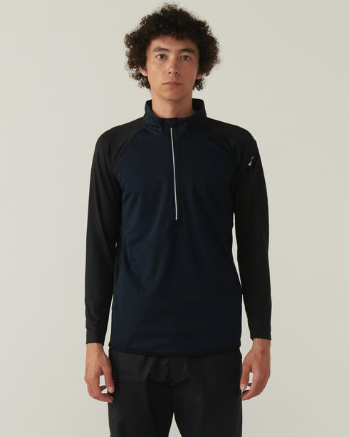 4235 ラミネートロングスリーブジップシャツ