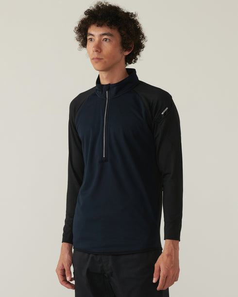 4235 ラミネートロングスリーブジップシャツ