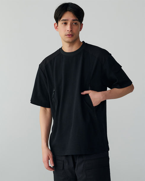 5545 スラントジップショートスリーブTシャツ