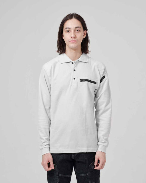 5105 ワークニットロングポロシャツ