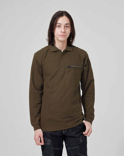 5105 ワークニットロングポロシャツ