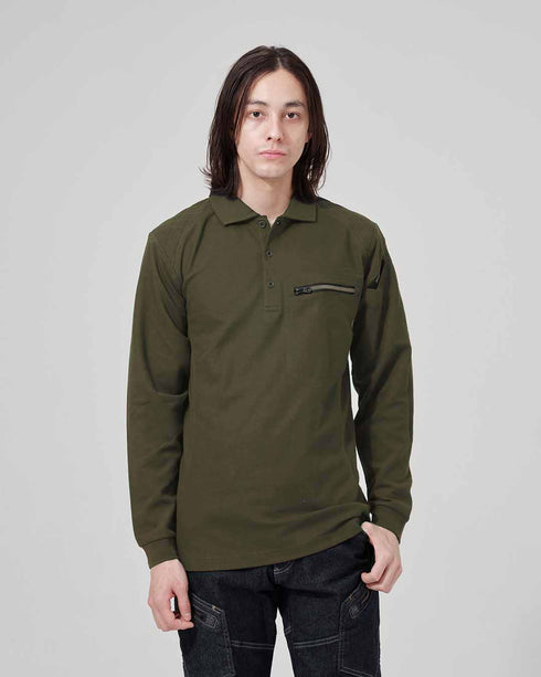 5105 ワークニットロングポロシャツ