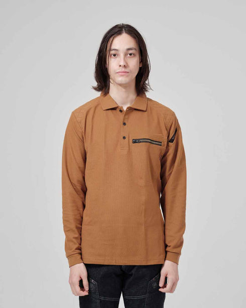 5105 ワークニットロングポロシャツ