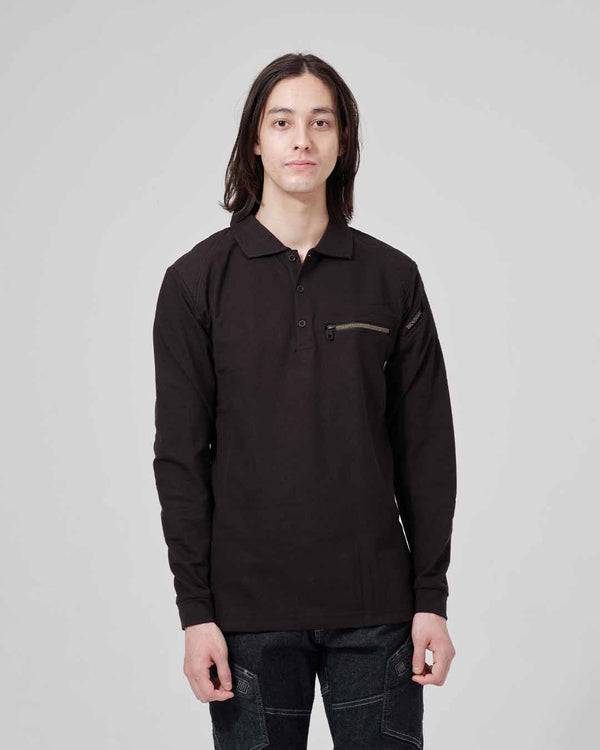 5105 ワークニットロングポロシャツ