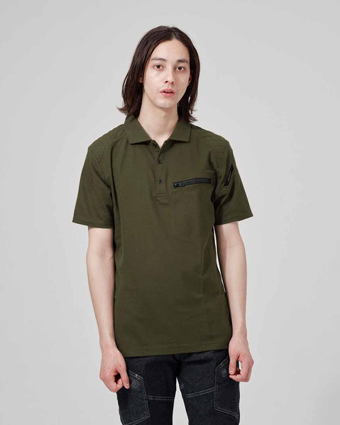 51055 ワークニットショートポロシャツ