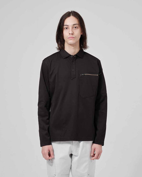 51305 T/Cワークニットロングポロシャツ