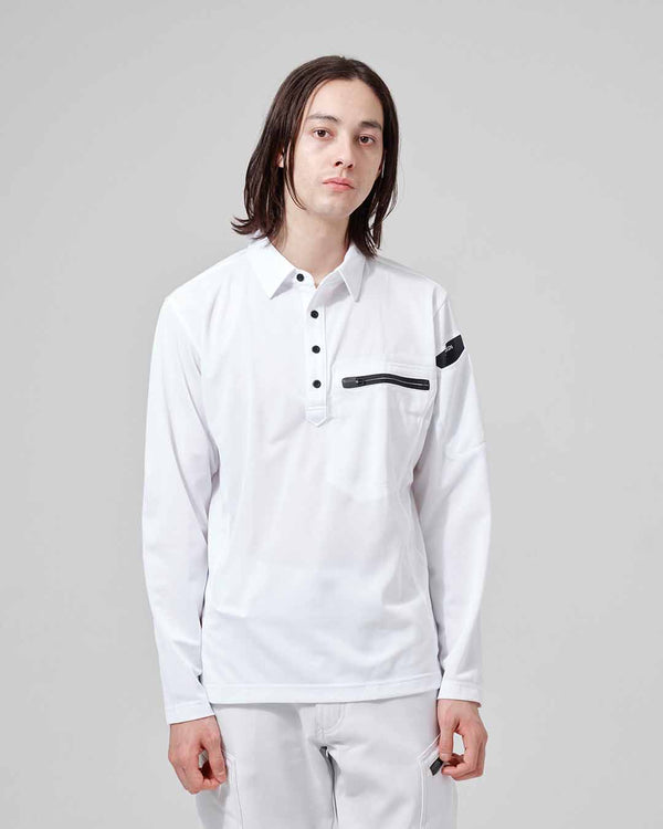 81305 ESワークニットロングポロシャツ