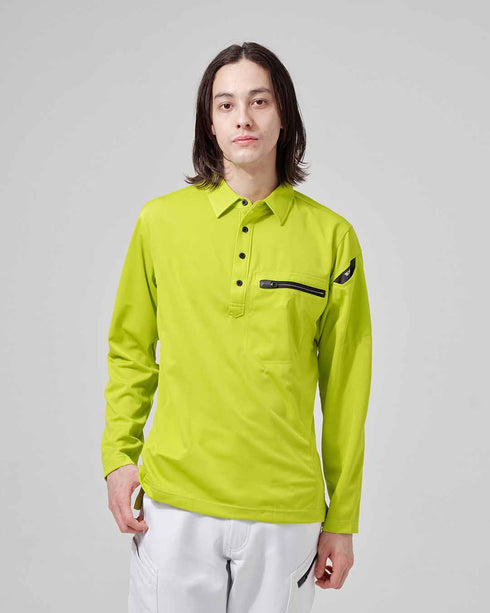 81305 ESワークニットロングポロシャツ