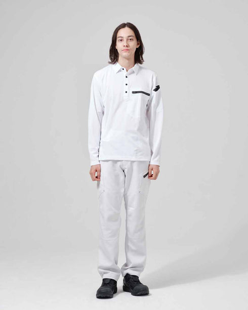 81305 ESワークニットロングポロシャツ